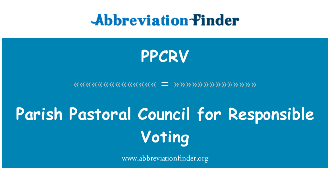 PPCRV: פאריש המועצה פסטורלית על ההצבעה אחראי