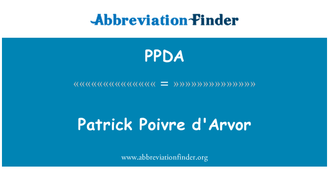 PPDA: Patrick Poivre d'Arvor