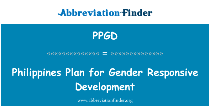PPGD: Philippines Plan for Gender Responsive Development