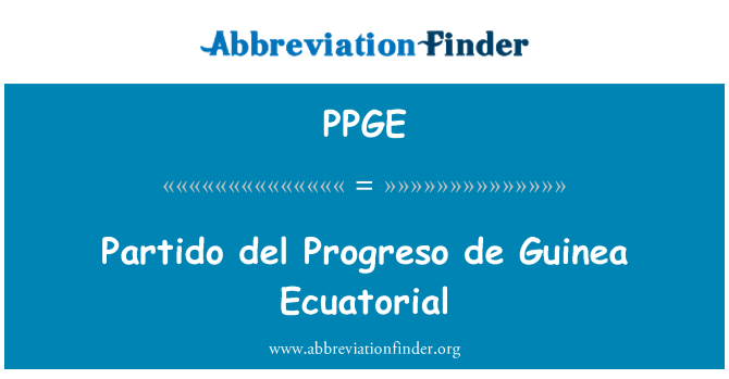 PPGE: Partido del Progreso de Guinea Ecuatorial