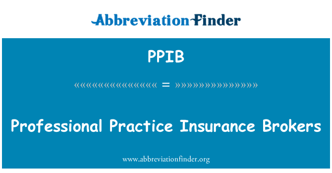 PPIB: 전문 연습 보험 중개 사