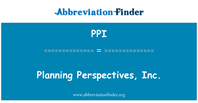 PPI: Planning Perspectives, Inc.