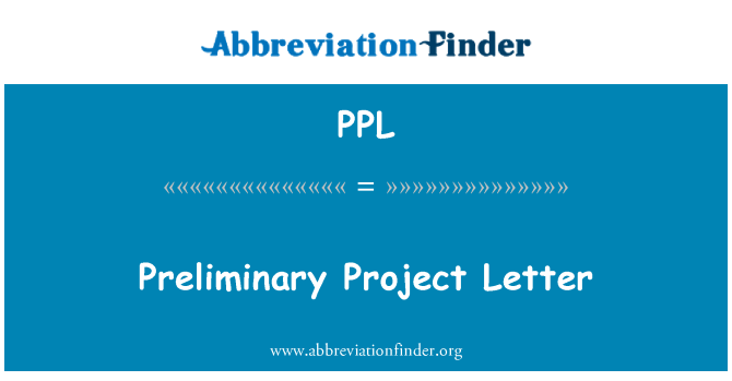 PPL: Llythyr rhagarweiniol prosiect