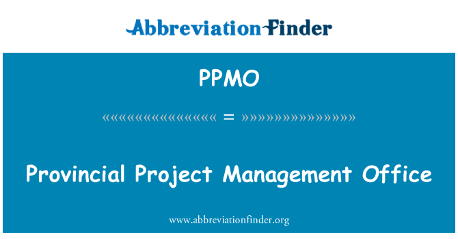 PPMO: Provincial Project Management Office