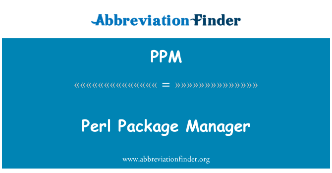 PPM: Gestionnaire de Package perl