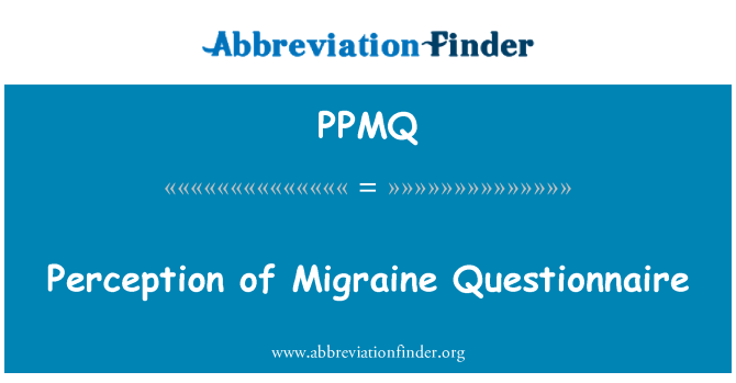 PPMQ: Perception of Migraine Questionnaire