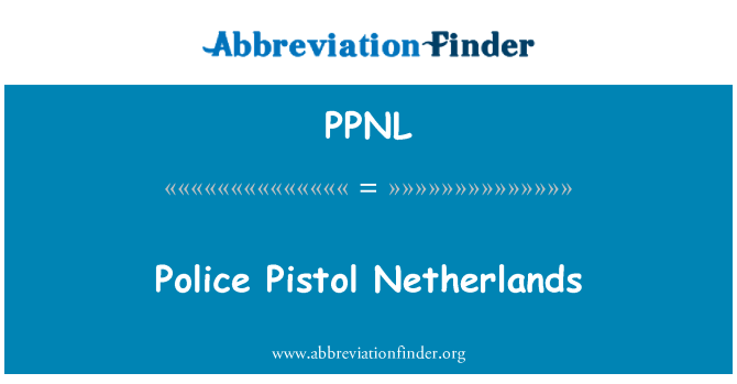 PPNL: Policja pistolet Holandia