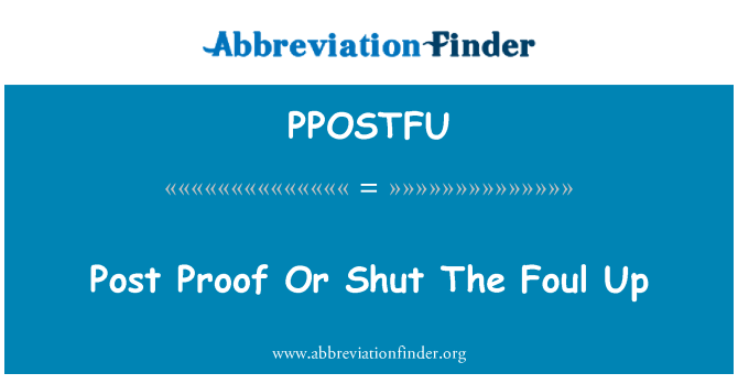 PPOSTFU: פוסט הוכחה או לשתוק הטמא