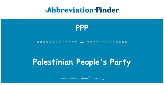 PPP: Palästinensische Volkspartei