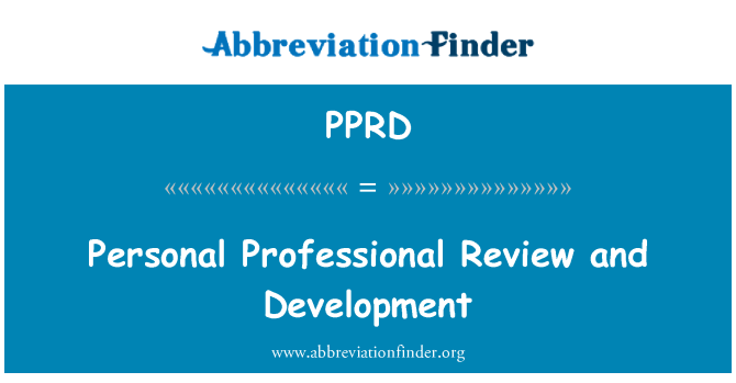 PPRD: Personal Professional Review and Development