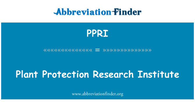 PPRI: Plant Protection Research Institute