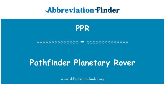 PPR: Pathfinder planetų Rover