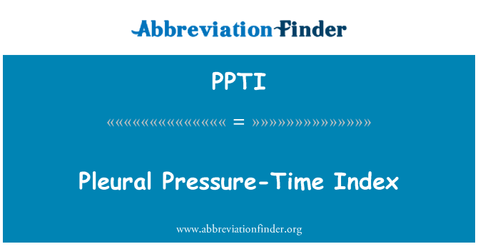 PPTI: Pleural دباؤ کے وقت اشاریہ