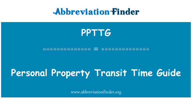 PPTTG: Guia de temps de trànsit de béns