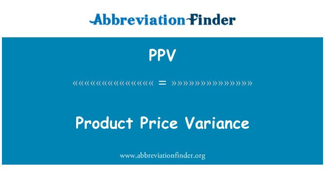 PPV: Pwodwi Prix varyans