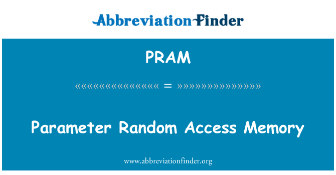 PRAM: Parameter Random Access Memory