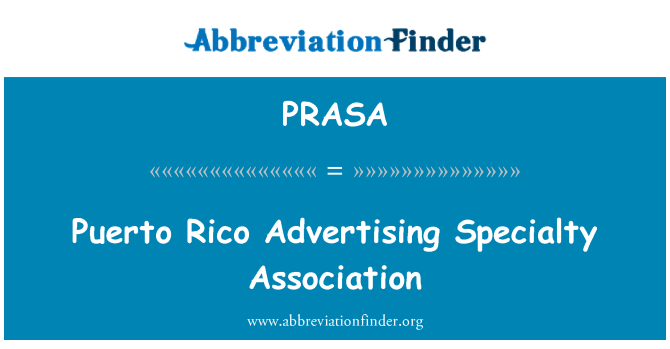 PRASA: Puerto Rico reklame spesialitet Association