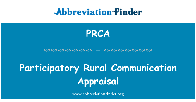 PRCA: Participativní venkova komunikace posouzení
