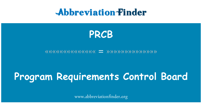 PRCB: Tablero de Control de los requisitos de programa