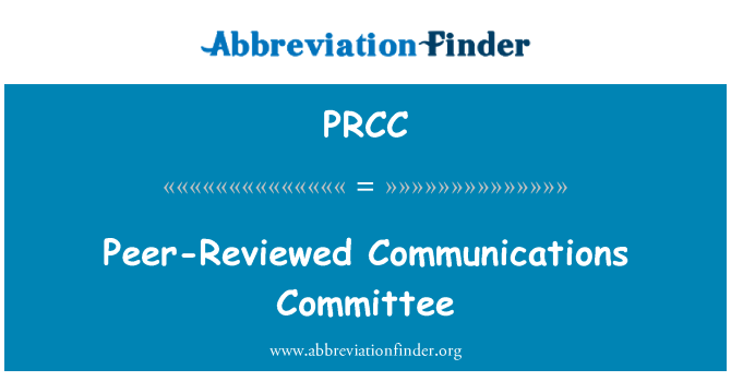 PRCC: Comité de comunicaciones Peer-Reviewed