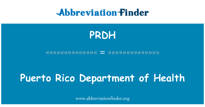 PRDH: Puerto Rico oddelenie zdravotníctva