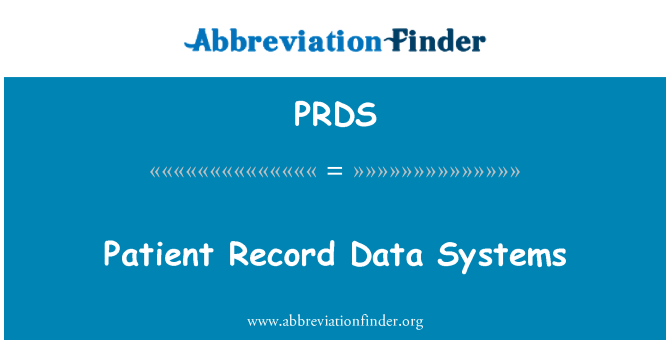 PRDS: Sistem Data rekod pesakit