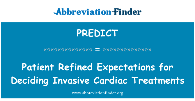PREDICT: Attentes resevwa malad pou deside ap pwogrese Traitements kadyak
