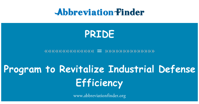 PRIDE: Program to Revitalize Industrial Defense Efficiency