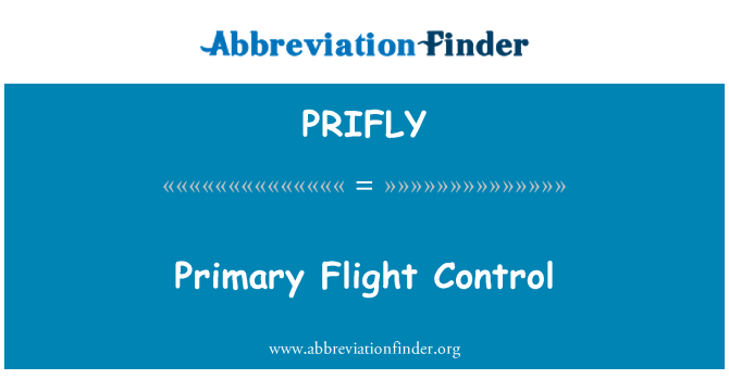 PRIFLY: Commande de vol principale