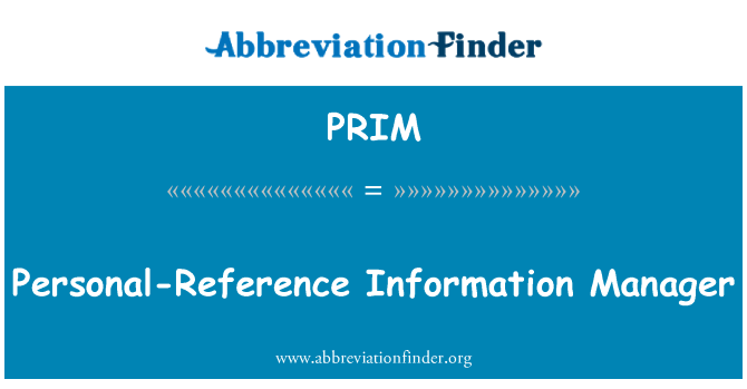 PRIM: Мениджър личен справочна информация