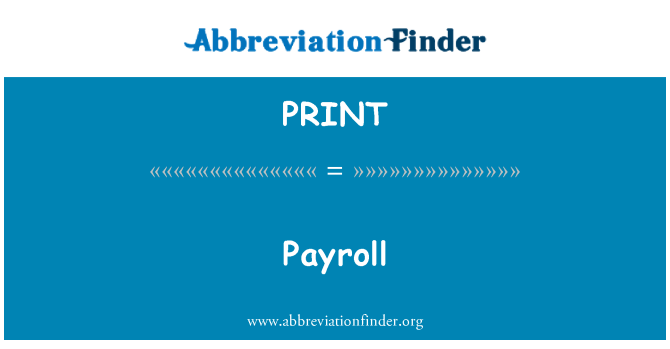 PRINT: Paye