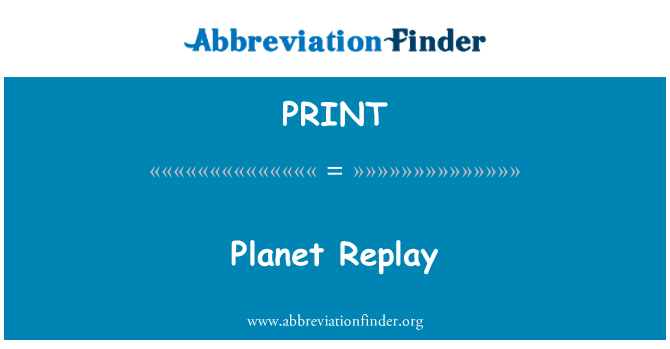 PRINT: Planeedi Kordus