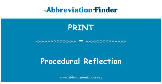 PRINT: Procedurální reflexe