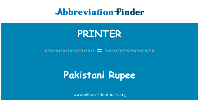 PRINTER: Pakistano rupija