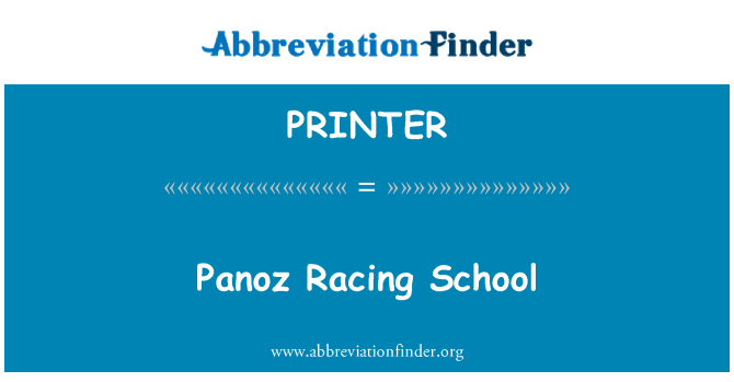 PRINTER: Panoz Racing School