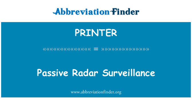 PRINTER: Passiv Radar overvågning