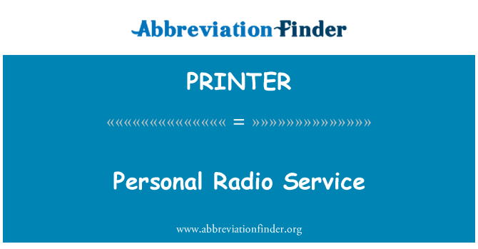 PRINTER: Personlig Radio Service