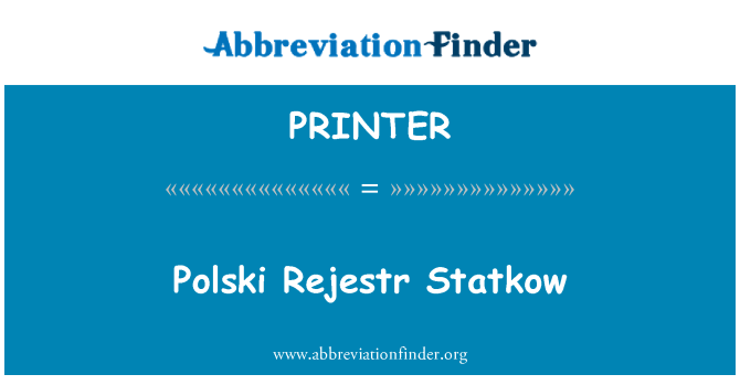 PRINTER: Polski Rejestr Statkow