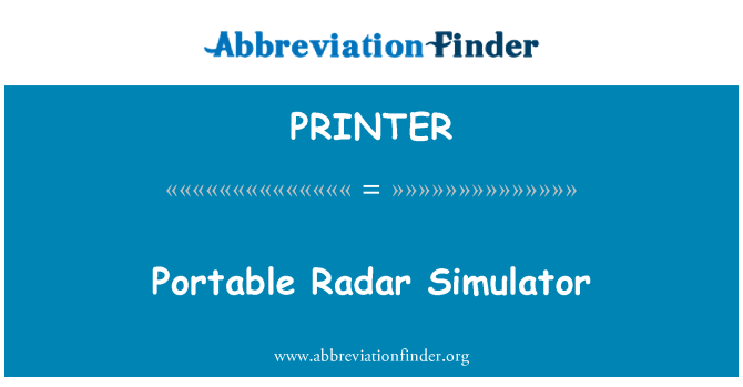 PRINTER: Portabel Radar Simulator