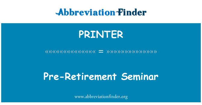 PRINTER: Førtidspension Seminar