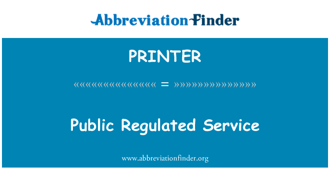 PRINTER: Verejné regulované služby