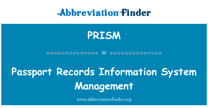 PRISM: 護照記錄資訊系統管理