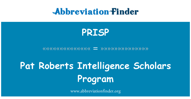 PRISP: Pat Roberts Intelligence Scholars Program