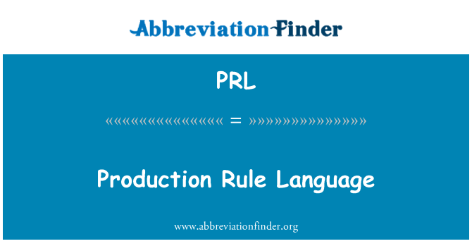 PRL: Produktion Regel Sprache