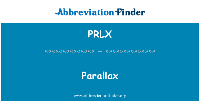 PRLX: Parallasse