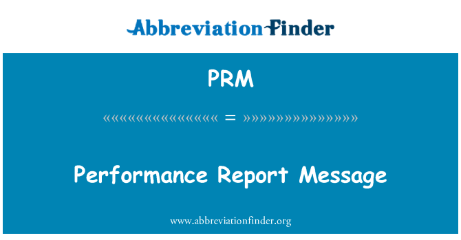 PRM: 性能報告消息