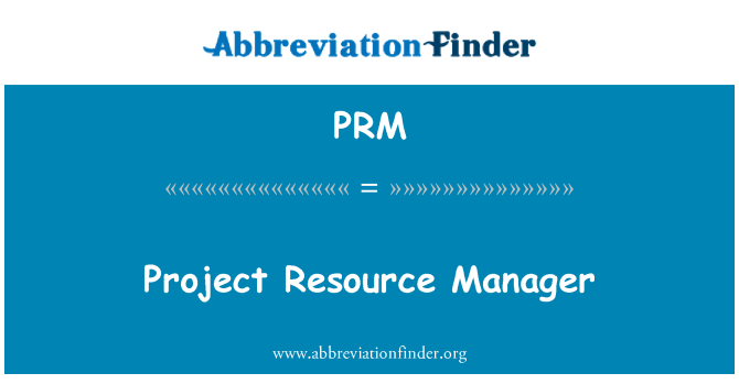 PRM: Správce prostředků projektu