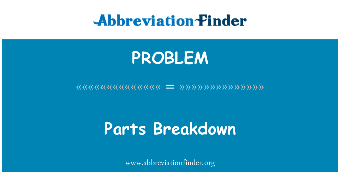 PROBLEM: Parts Breakdown