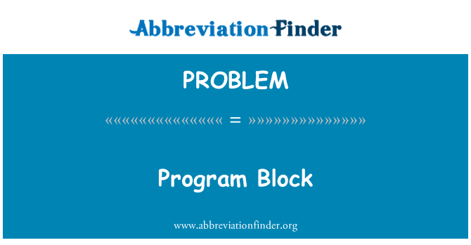 PROBLEM: Programm plokk