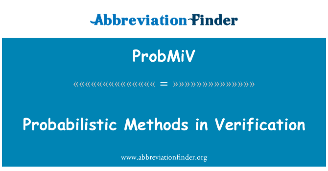 ProbMiV: Métodos probabilísticos en la verificación